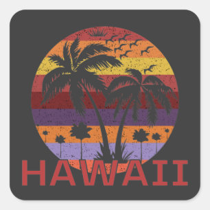 Hawaii US Palm Trevel Vierkante Sticker