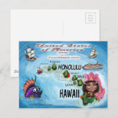 Hawaii USA Kaart (Voorkant / Achterkant)