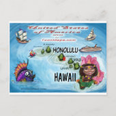 Hawaii USA Kaart (Voorkant)
