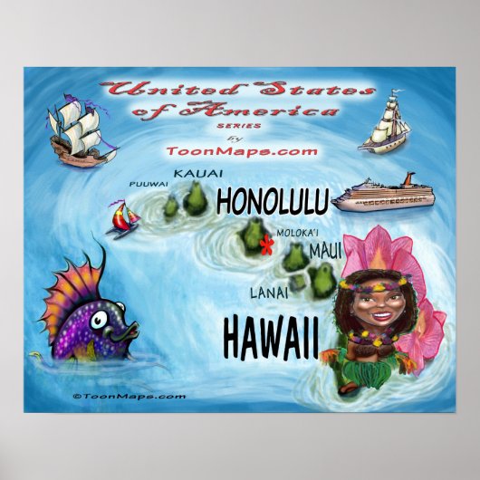 Hawaii USA Poster (Voorkant)