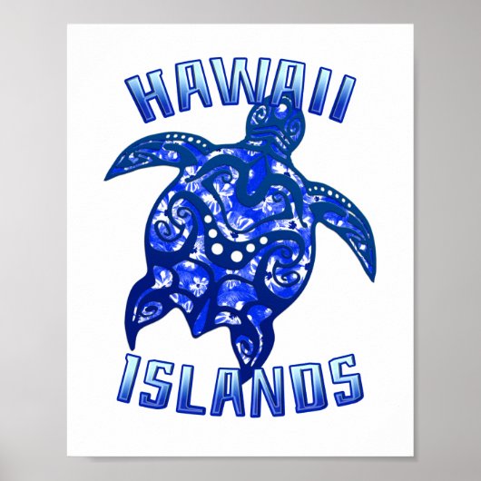 Hawaii Vacation Tribal Turtle Poster (Voorkant)