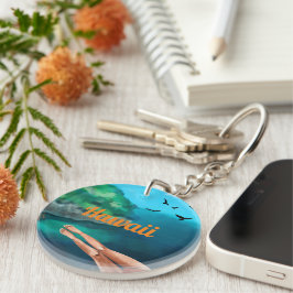 Hawaii vakantie cadeau schilderdame poten blauwe o sleutelhanger