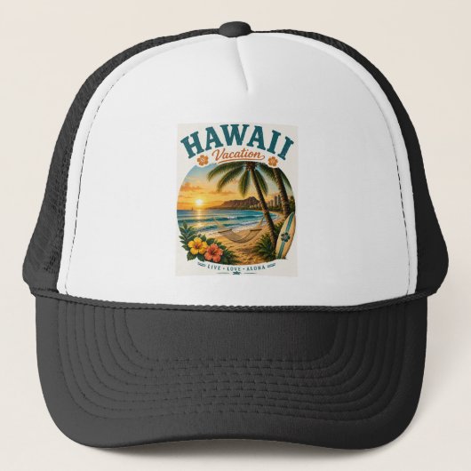 Hawaii Vakantie Trucker Pet (Voorkant)