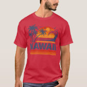 Hawaii Vakantie Zonsondergang Schattige 70s  Retro T-shirt (Voorkant)