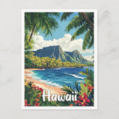 Hawaii Verenigde Staten Kunst Vintage Illustratie  Briefkaart (Voorkant)