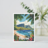 Hawaii Verenigde Staten Kunst Vintage Illustratie  Briefkaart (Staand voorkant)