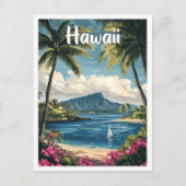 Hawaii Verenigde Staten Kunst Vintage Illustratie  Briefkaart (Voorkant)