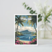 Hawaii Verenigde Staten Kunst Vintage Illustratie  Briefkaart (Staand voorkant)