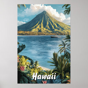 Hawaii Verenigde Staten Kunst Vintage Illustratie Poster