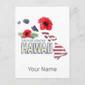 Hawaii Verenigde Staten Retro State Kaart USA Souv (Voorkant)