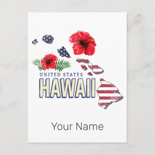 Hawaii Verenigde Staten Retro State Kaart USA Souv (Voorkant)