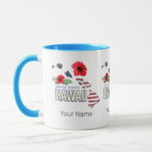 Hawaii Verenigde Staten Retro State Kaart USA Souv