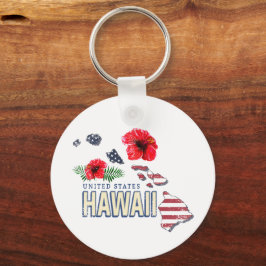 Hawaii Verenigde Staten Retro State Kaart USA Souv Sleutelhanger