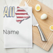 Hawaii Verenigde Staten Retro State Kaart USA Souv Theedoek (Quarter Fold)