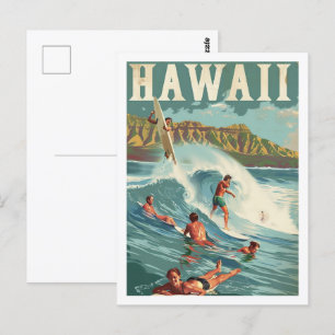 Hawaii Verenigde Staten Vintage Beroemde Reisplaat Briefkaart