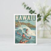 Hawaii Verenigde Staten Vintage Beroemde Reisplaat Briefkaart (Staand voorkant)