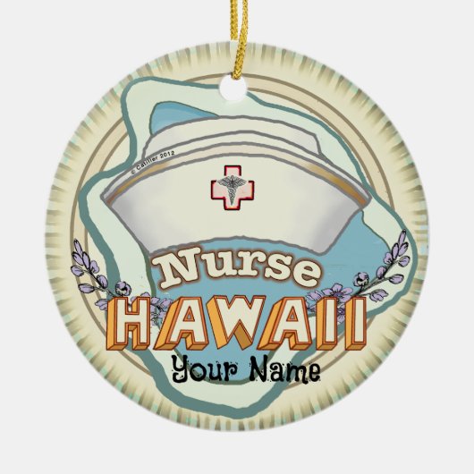 Hawaii Verpleegster Keramisch Ornament (Voorkant)