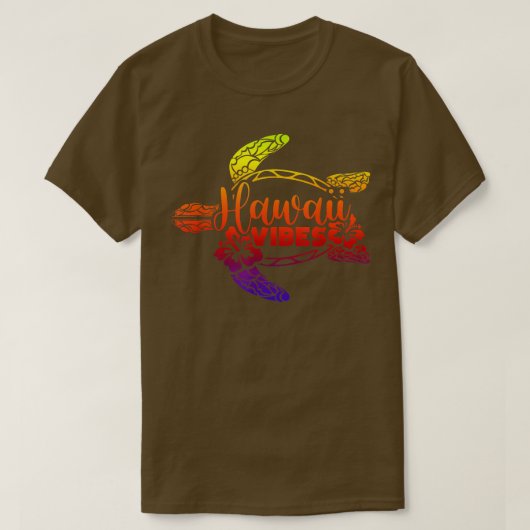 Hawaii Vibes Zee Turtle Island Ocean Summer Aloha T-shirt (Design voorkant)