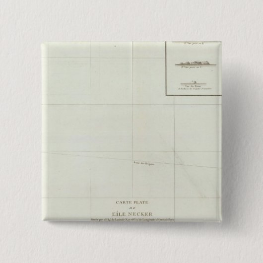 Hawaii Vierkante Button 5,1 Cm (Voorkant)