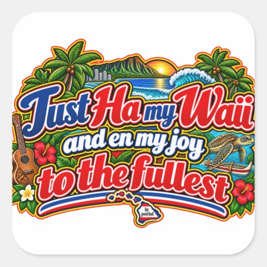 Hawaii vierkante sticker (Voorkant)