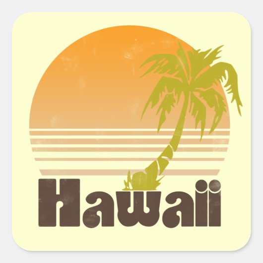 Hawaii Vierkante Sticker (Voorkant)