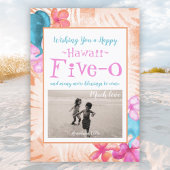 Hawaii Vijf-0 50ste verjaardag, koraal, roze, Aqua Kaart