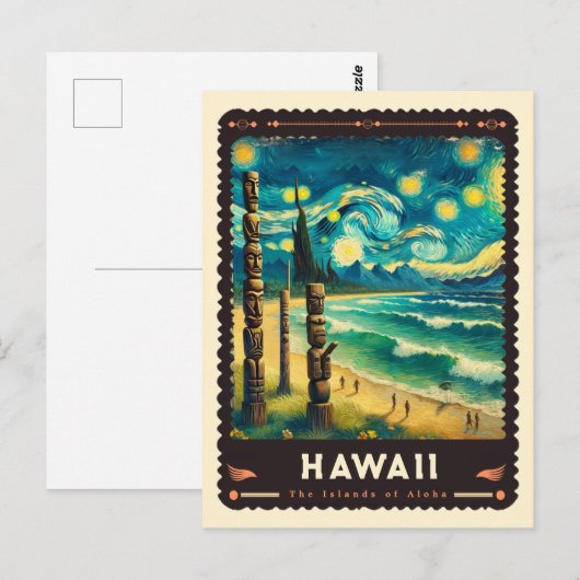 Hawaii | Vincent van Gogh geïnspireerd Briefkaart (Voorkant / Achterkant)