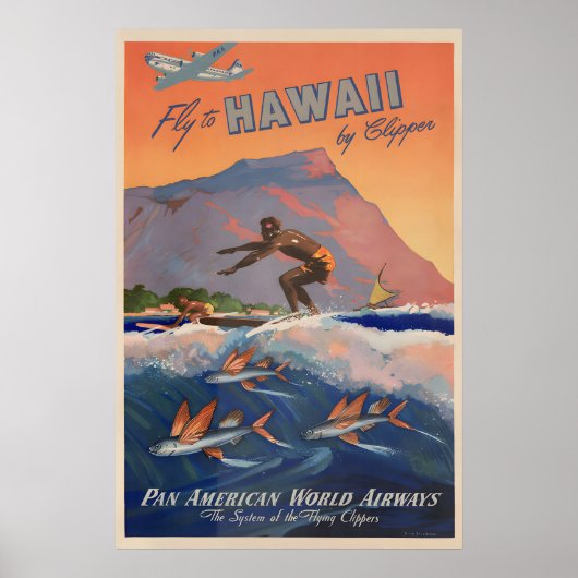 Hawaii - Vintage Pan American Clipper Poster (Voorkant)