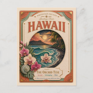Hawaii Vintage Paper Cut American Arcana Briefkaart