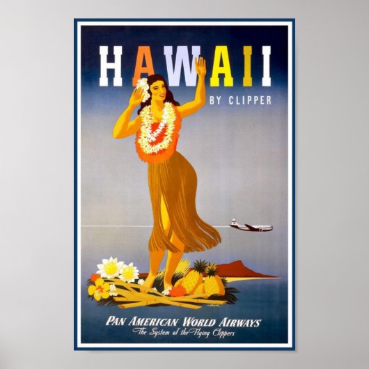 Hawaii vintage poster (Voorkant)