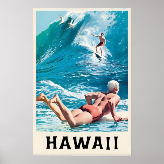 Hawaii Vintage Reisposter Aangepaste Kunstprint Poster (Voorkant)