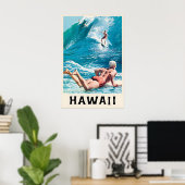 Hawaii Vintage Reisposter Aangepaste Kunstprint Poster (Thuiskantoor)