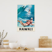 Hawaii Vintage Reisposter Aangepaste Kunstprint Poster (Keuken)