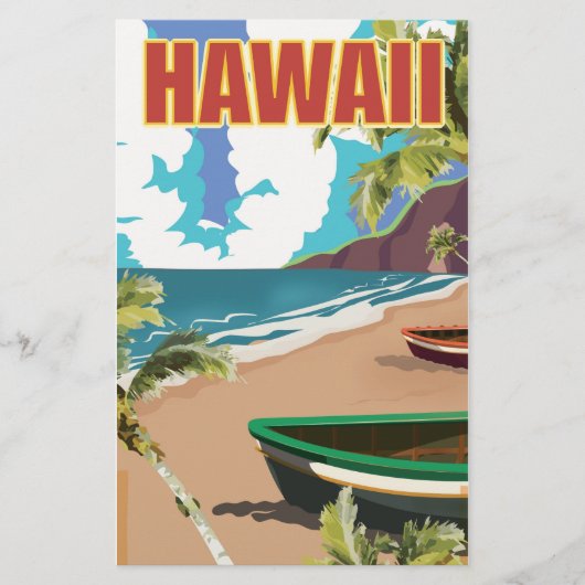 Hawaii vintage reisposter briefpapier (Voorkant)