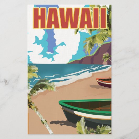 Hawaii vintage reisposter briefpapier (Voorkant)