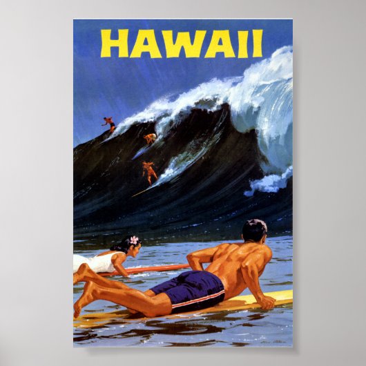 Hawaii Vintage Reisposter Gerestaureerd Poster (Voorkant)