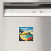 Hawaii Vintage Reisposter Magneet (Insitu (Vaatwasser))