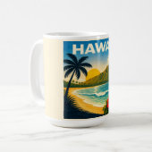 Hawaii Vintage Reisposter Mok (Voorkant links)