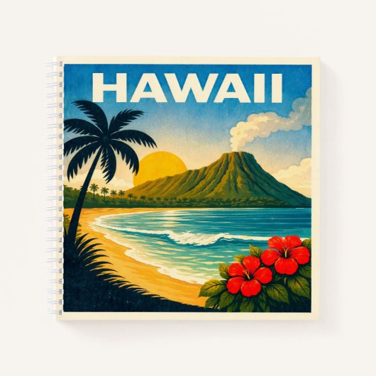 Hawaii Vintage Reisposter Notitieboek (Voorkant)