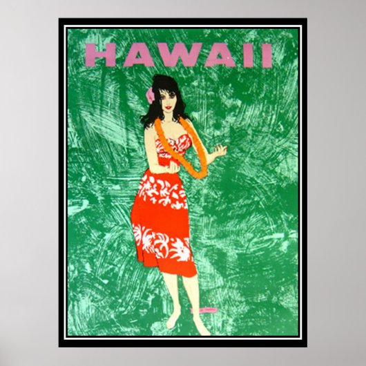 Hawaii Vintage reisposter Poster (Voorkant)