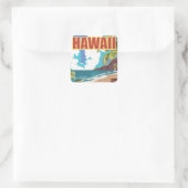 Hawaii vintage reisposter vierkante sticker (Tas)