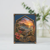 Hawaii Vintage Reizen Briefkaart (Staand voorkant)