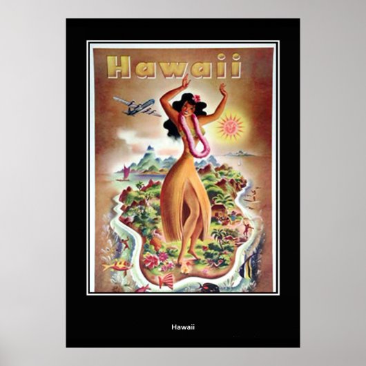 Hawaii vintage Retro Print (Voorkant)