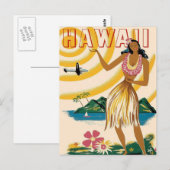 Hawaii Vintage Travel Briefkaart (Voorkant / Achterkant)