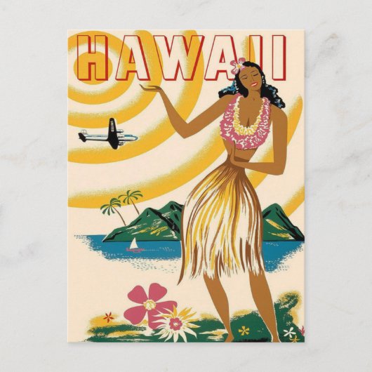 Hawaii Vintage Travel Briefkaart (Voorkant)