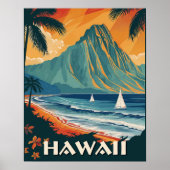 Hawaii Vintage Travel Poster (Voorkant)