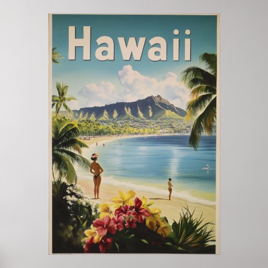 Hawaii Vintage Travel Poster (Voorkant)