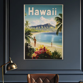 Hawaii Vintage Travel Poster