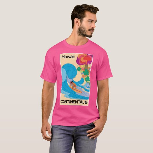 Hawaii Vintage Travel Poster T-shirt (Voorkant volledig)