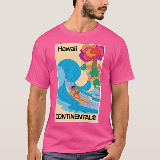 Hawaii Vintage Travel Poster T-shirt (Voorkant)